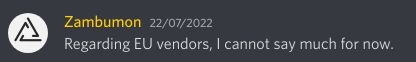 Zambumon about EU vendor