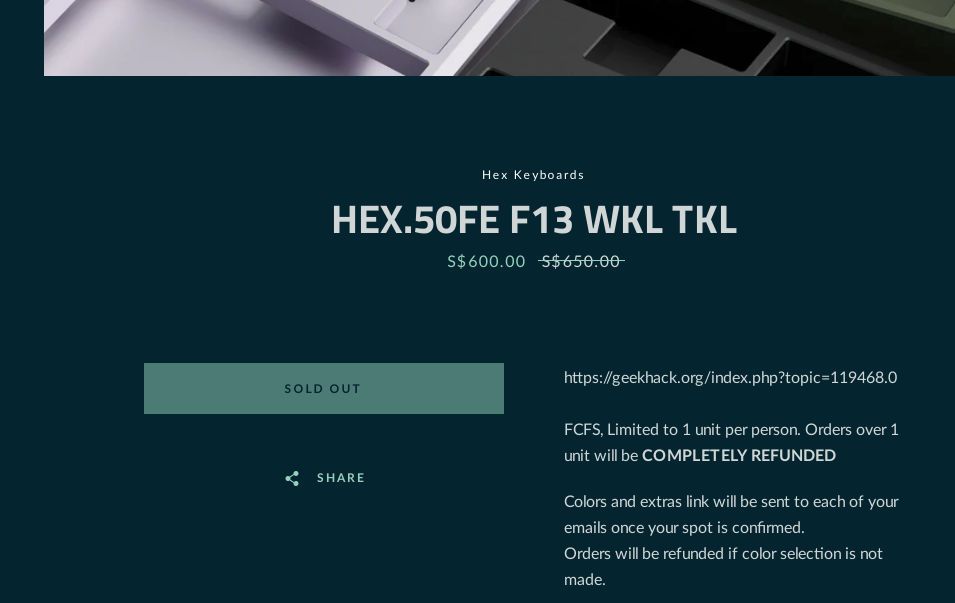 HEX.50FE - Sold Out